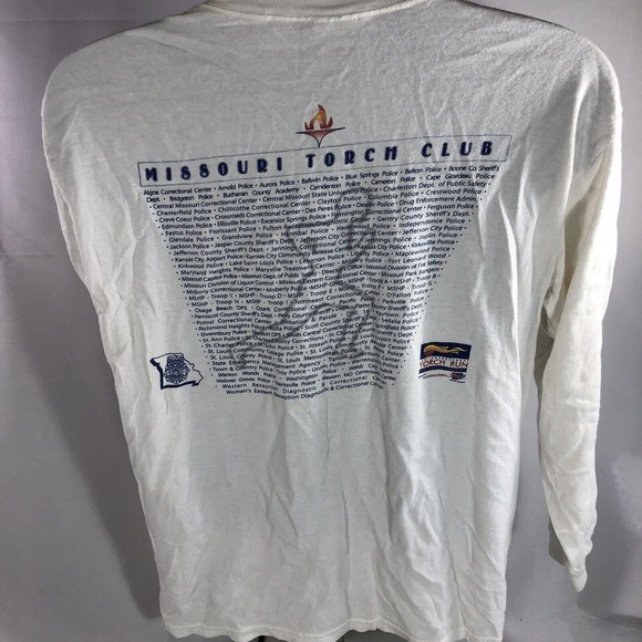 Missouri Law Enforcement Torch Run 2002 T Shirt Size Large Double Sided Tee - Picture 5 of 12